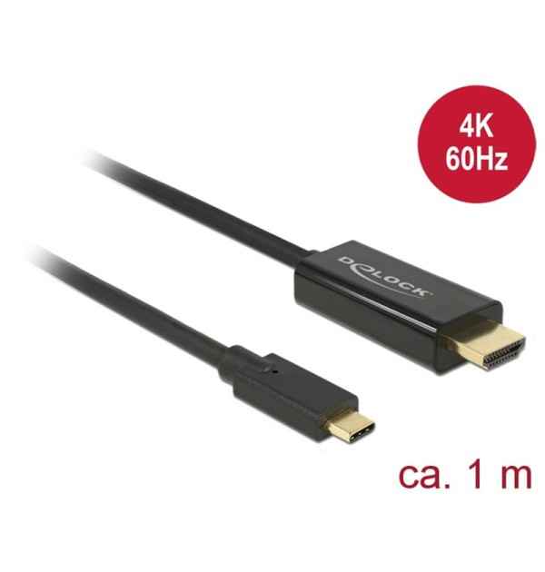 Cavo USB Type-C maschio - HDMI maschio (DP Alt Mode) 4K 60 Hz 1 m nero