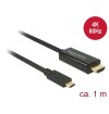 Cavo USB Type-C maschio - HDMI maschio (DP Alt Mode) 4K 60 Hz 1 m nero