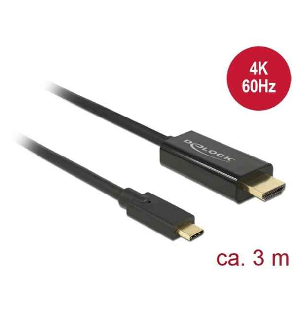 Cavo USB Type-C maschio - HDMI maschio (DP Alt Mode) 4K 60 Hz 3 m nero