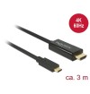 Cavo USB Type-C maschio - HDMI maschio (DP Alt Mode) 4K 60 Hz 3 m nero