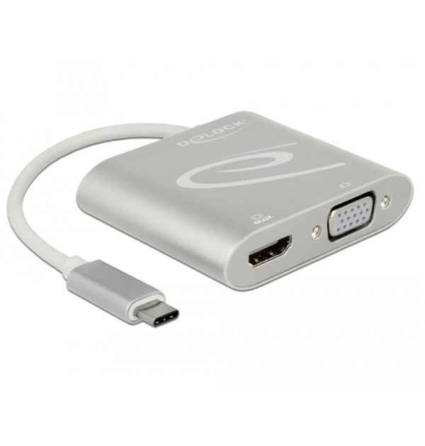 USB Typ-C Splitter - 1x HDMI + 1x VGA